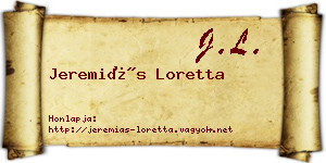 Jeremiás Loretta névjegykártya